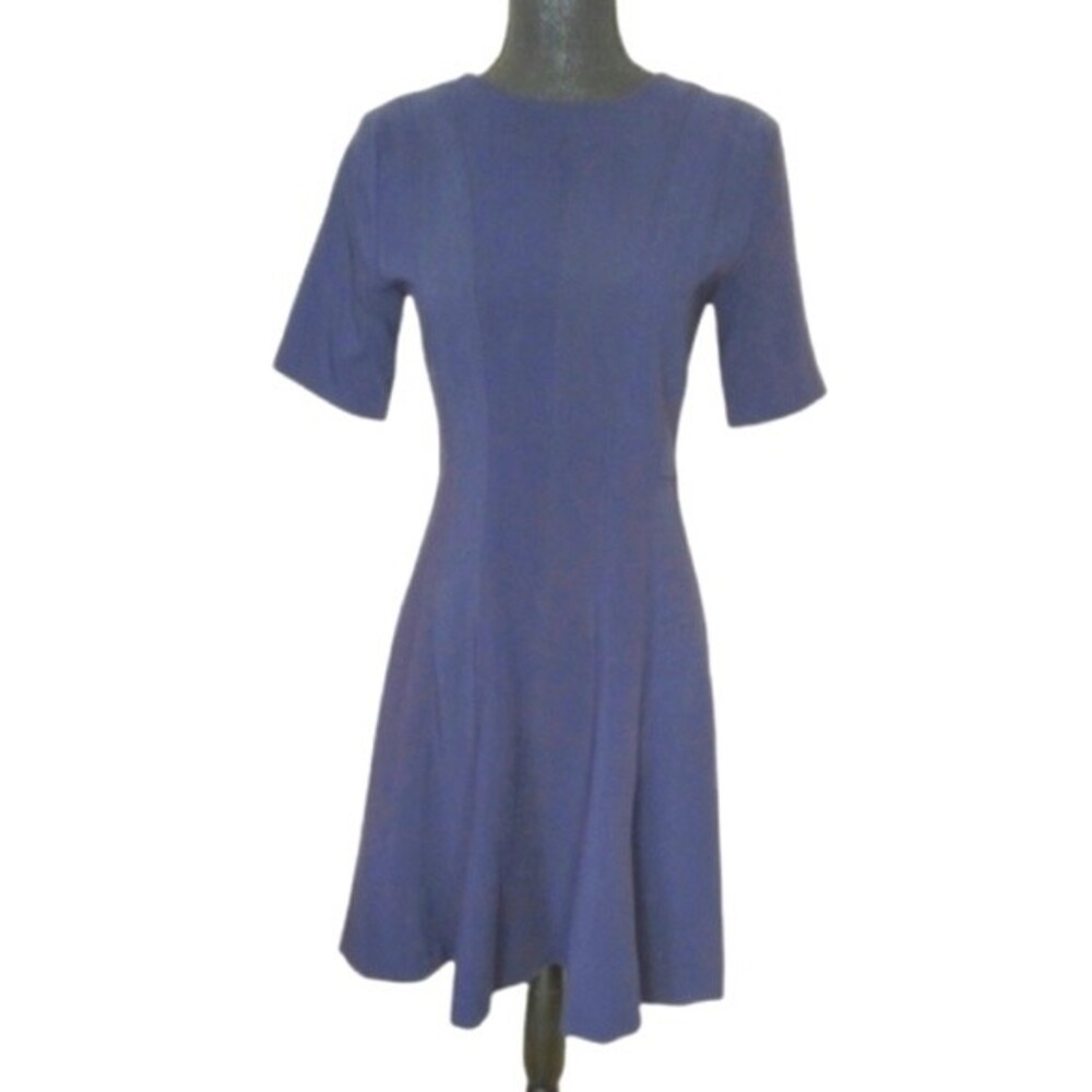 Banana Republic Women 2 Navy Modest Old Money Dark Academia Preppy Tulip Dress